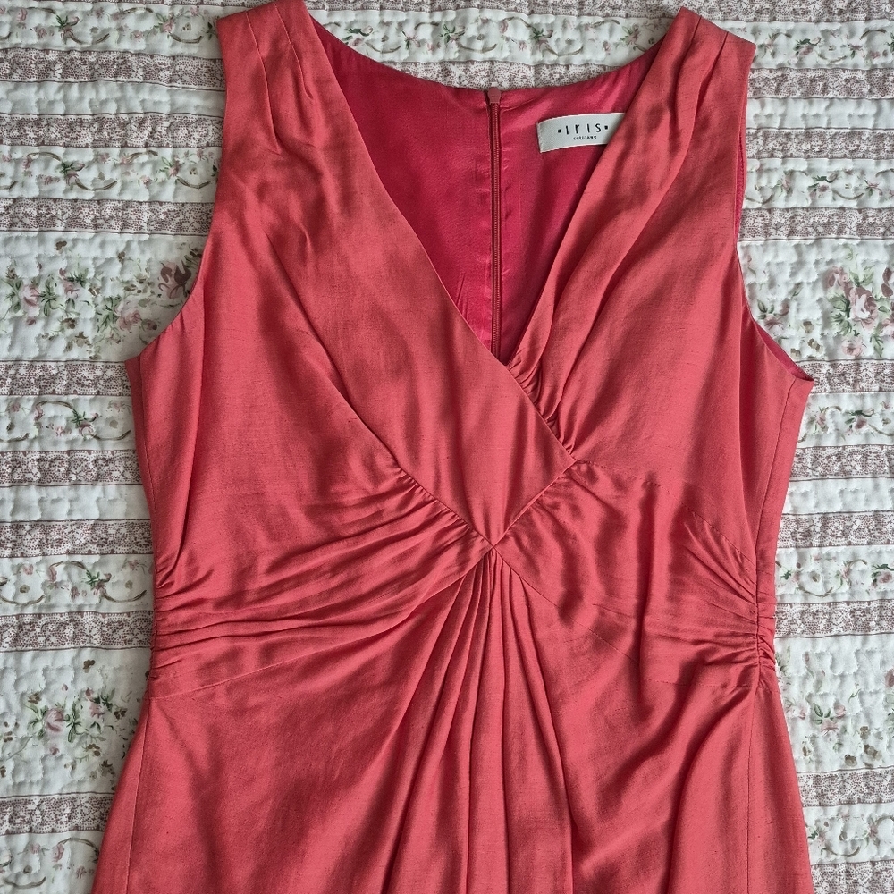 Iris Setlakwe Coral Pink Sleeveless Wrap-Style Dress
